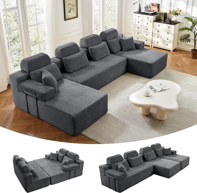 QQR Cloud U-Shaped Modular Sectional